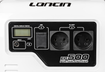Stacja zasilająca Loncin 500VA wyposażona jest w dwa gniazda 230 V oraz dwa gniazda USB