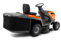 Husqvarna TC 114 Traktor ogrodowy spalinowy z koszem 970622301 970 62 23‑01 zbiera skoszoną trawę, pozostawiając w rezultacie czysty trawnik