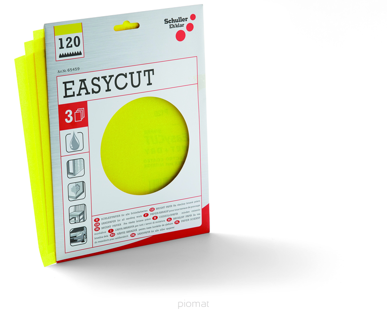 Schuller EASYCUT SET Papier ścierny, arkusze 230 x 280 mm P120 Zestaw 3 szt