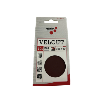 Schuller VELCUT Papier ścierny, arkusze 70 x 125 mm na rzep P240 Zestaw 10 szt