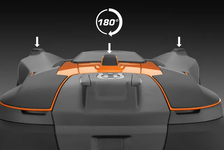Husqvarna Automower 580L EPOS Kosiarka automatyczna robot koszący 970730511 970 73 05‑11 Położenie serwisowe 180°, gumowy wspornik obudowy